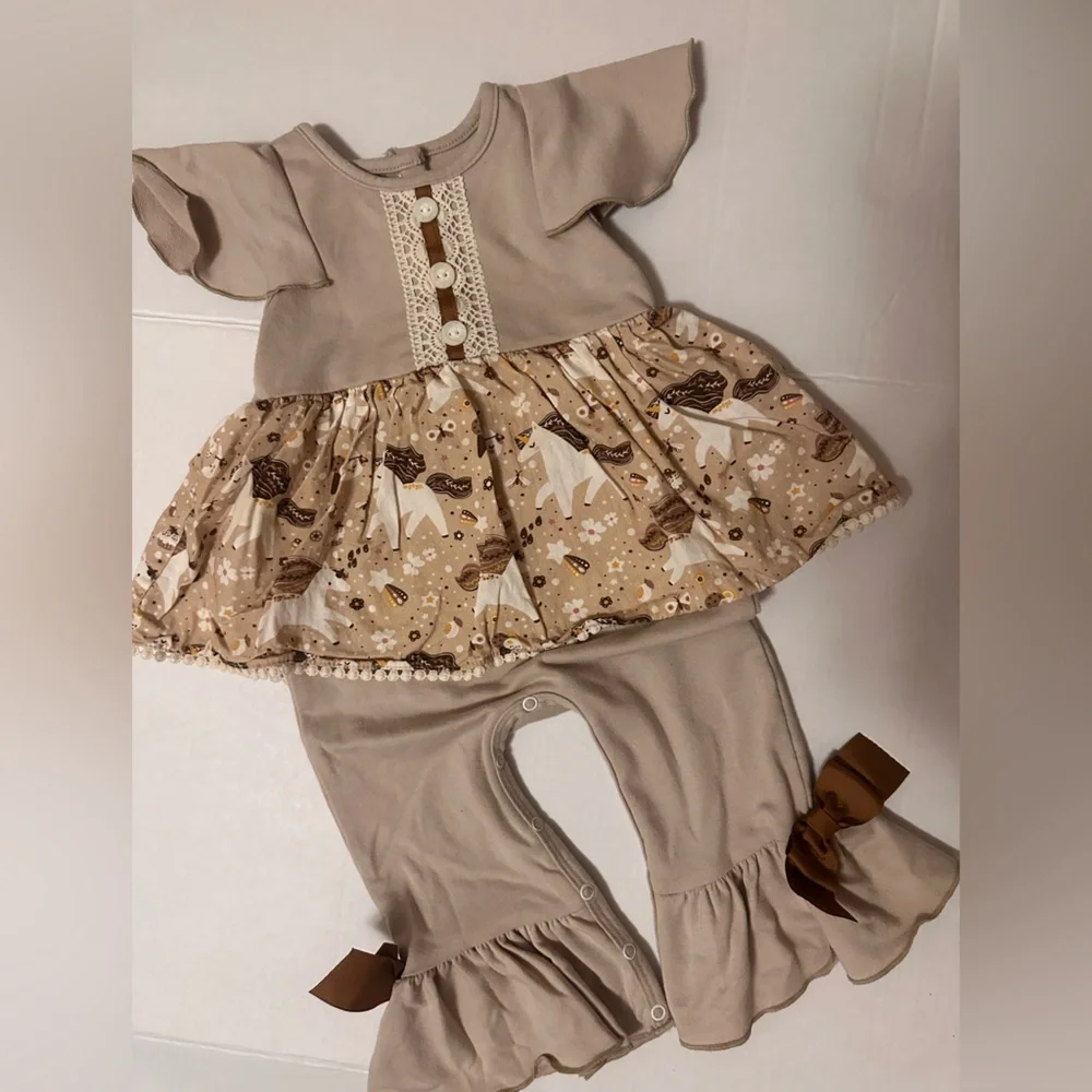 Ricrac & Ruffles Skirted Unicorn Romper